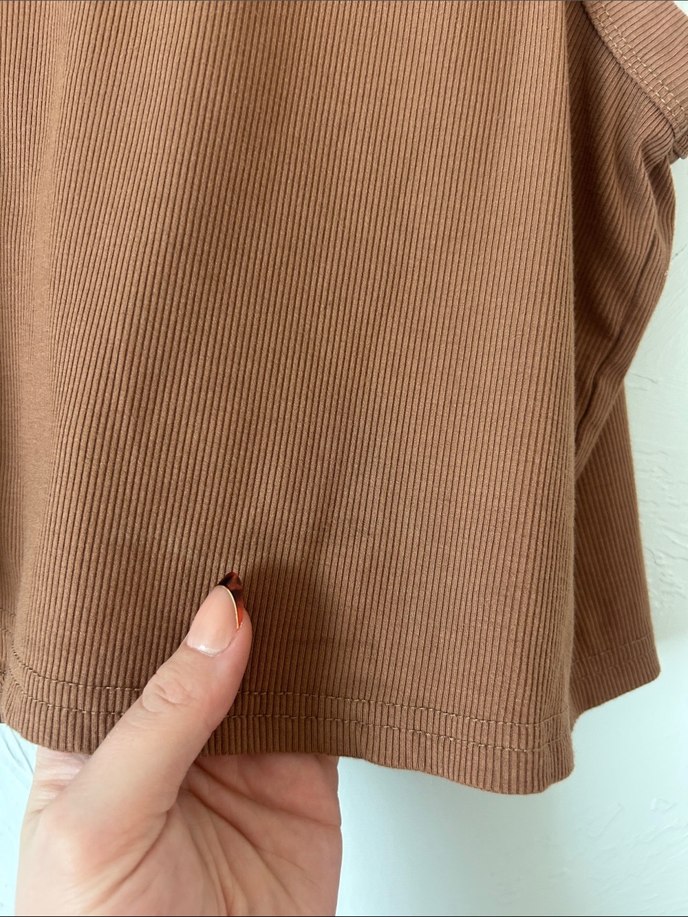 Brown Ribbed Tank Top - Picture 3 of 5